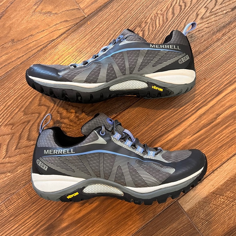 Merrell Womens Siren Edge Hiking Shoes Blue J37194 Lace Up Low Top Waterproof